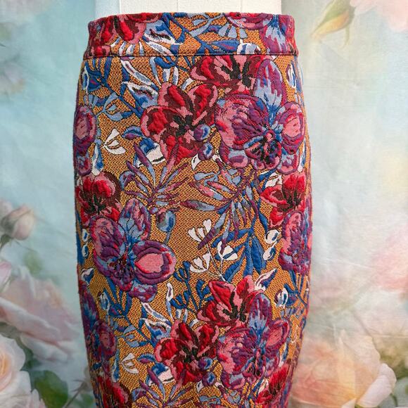 Maeve By Anthropologie Golden Bliss Floral Pencil Skirt - Picture 2 of 6